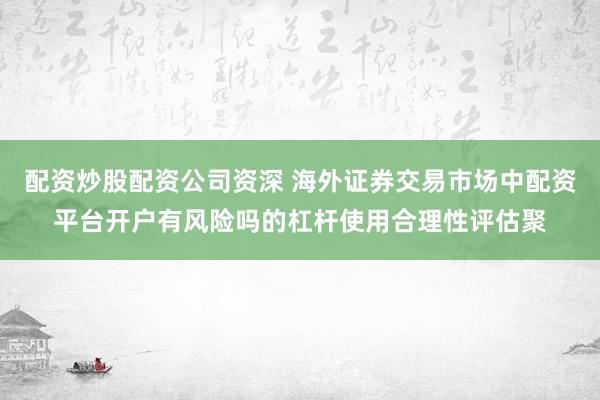 配资炒股配资公司资深 海外证券交易市场中配资平台开户有风险吗的杠杆使用合理性评估聚